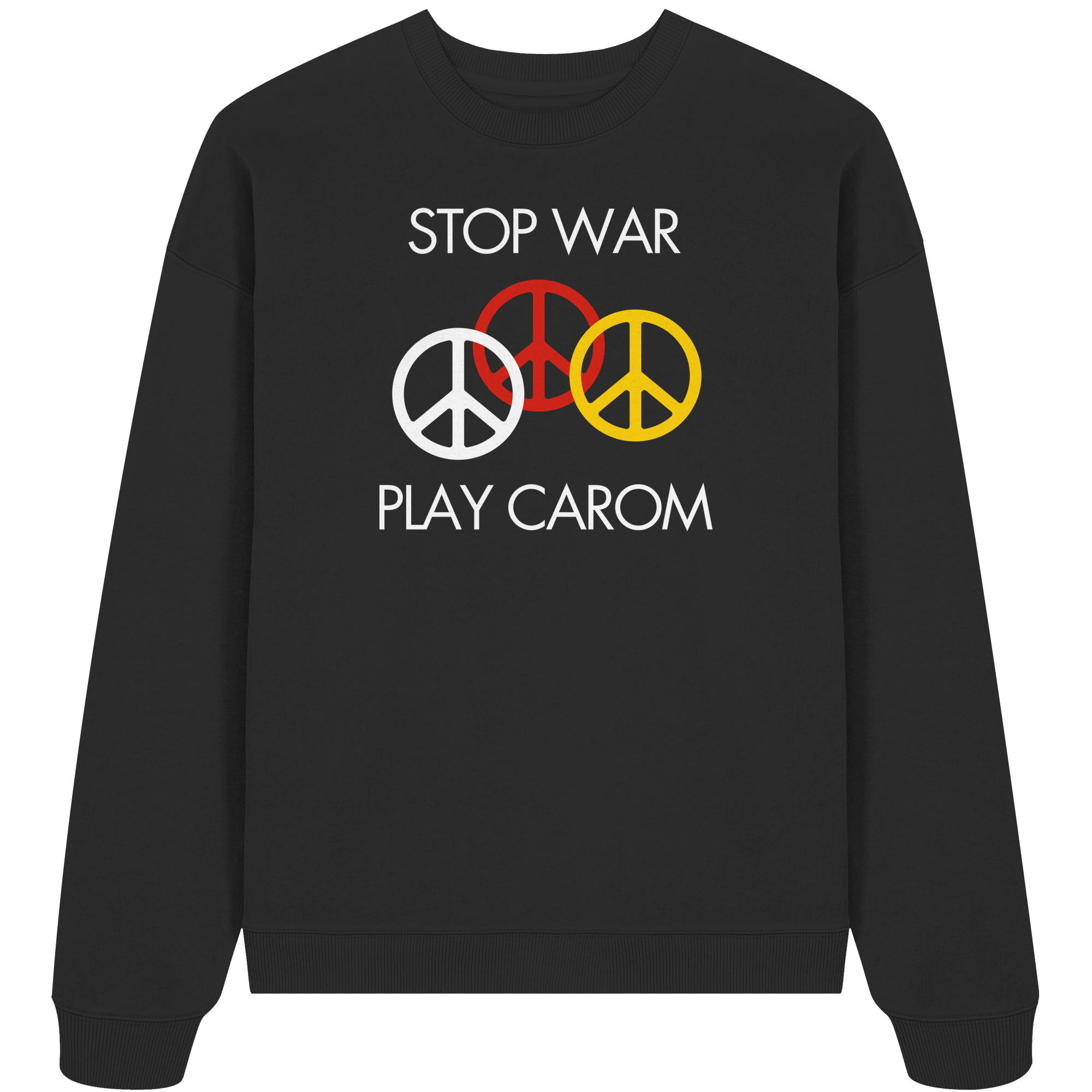 Stop war, play carom - Organic Oversize Sweatshirt